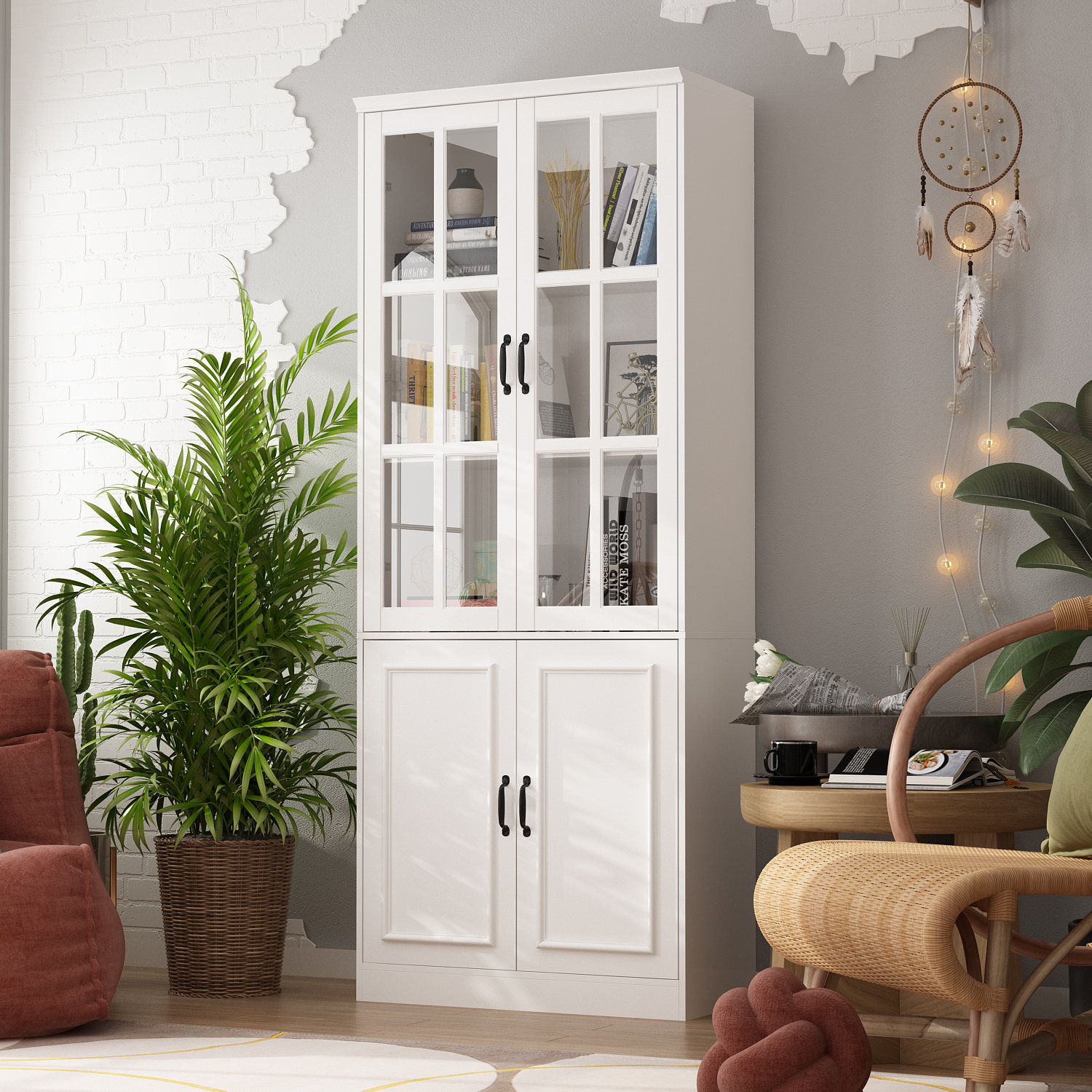Wade Logan® Attila 78.7" H x 31.5" Standard Storage Bookcase With Glass